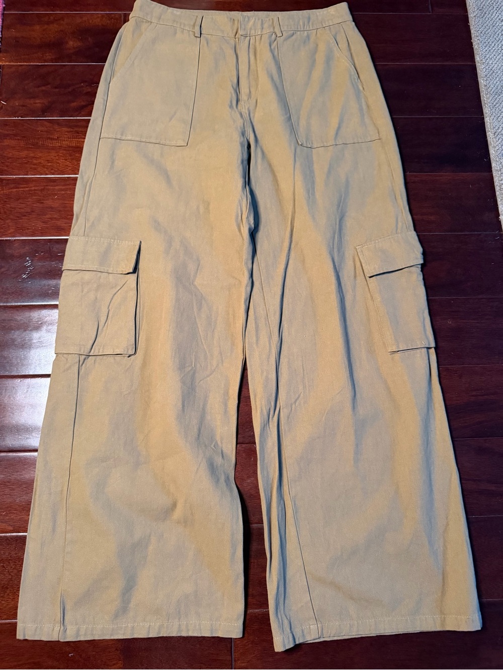 NWT Naked Wardrobe Army Brown Cotton Wide Leg Cargo Pants XL